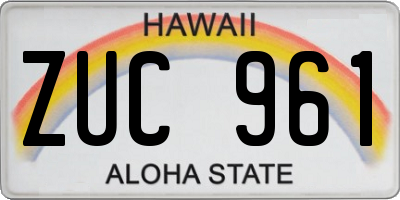 HI license plate ZUC961