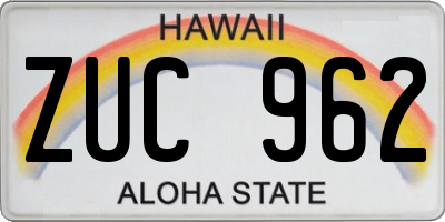 HI license plate ZUC962