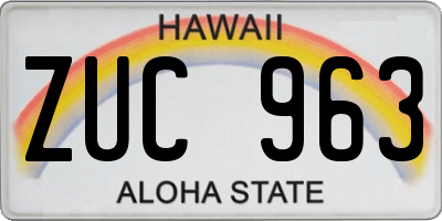 HI license plate ZUC963