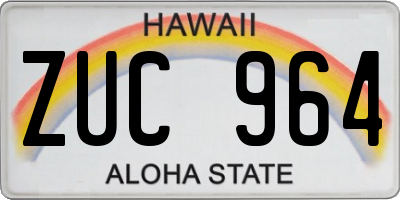 HI license plate ZUC964