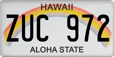 HI license plate ZUC972