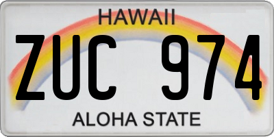 HI license plate ZUC974