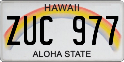 HI license plate ZUC977