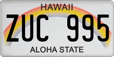 HI license plate ZUC995