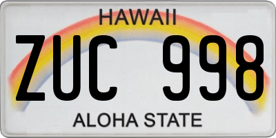 HI license plate ZUC998