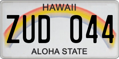 HI license plate ZUD044