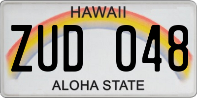 HI license plate ZUD048