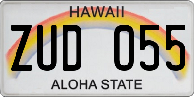 HI license plate ZUD055
