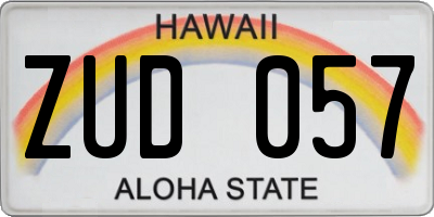 HI license plate ZUD057