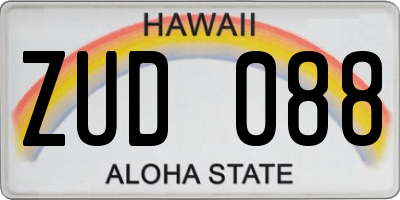 HI license plate ZUD088