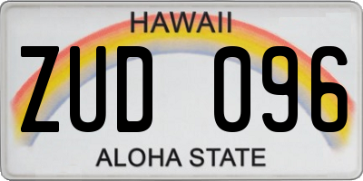 HI license plate ZUD096