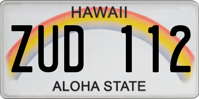 HI license plate ZUD112