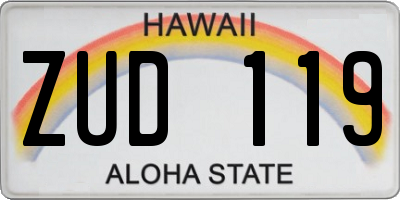 HI license plate ZUD119