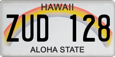 HI license plate ZUD128