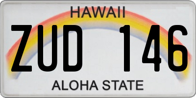 HI license plate ZUD146