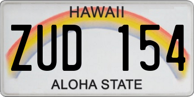 HI license plate ZUD154