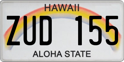 HI license plate ZUD155
