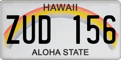 HI license plate ZUD156