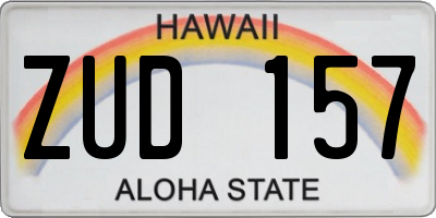 HI license plate ZUD157