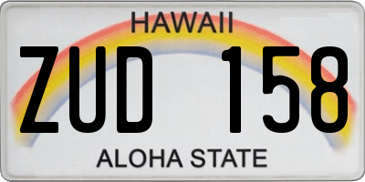 HI license plate ZUD158