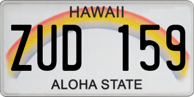 HI license plate ZUD159