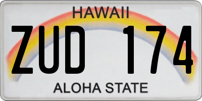 HI license plate ZUD174