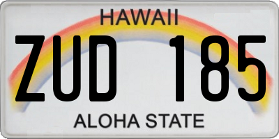 HI license plate ZUD185