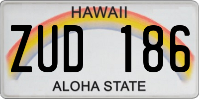 HI license plate ZUD186