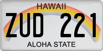 HI license plate ZUD221