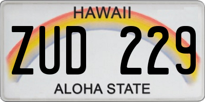 HI license plate ZUD229