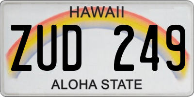 HI license plate ZUD249