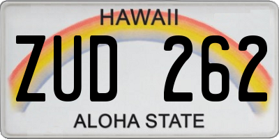 HI license plate ZUD262
