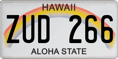 HI license plate ZUD266