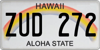 HI license plate ZUD272