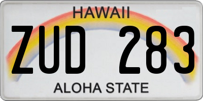 HI license plate ZUD283