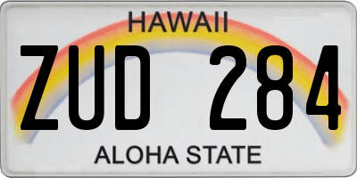 HI license plate ZUD284