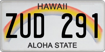 HI license plate ZUD291