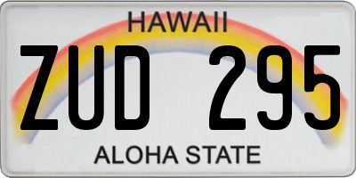 HI license plate ZUD295