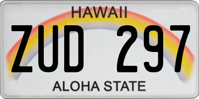 HI license plate ZUD297