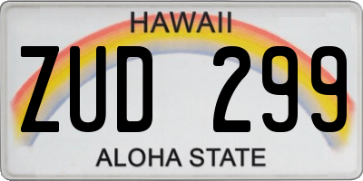 HI license plate ZUD299