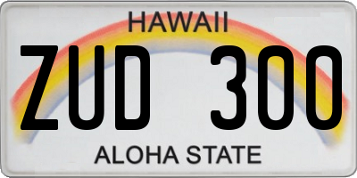 HI license plate ZUD300