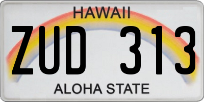 HI license plate ZUD313