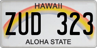 HI license plate ZUD323