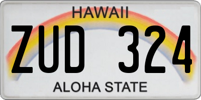 HI license plate ZUD324