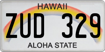 HI license plate ZUD329