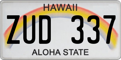 HI license plate ZUD337