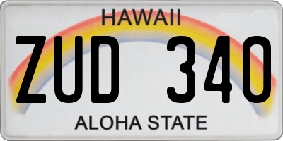 HI license plate ZUD340