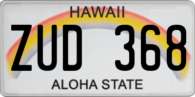 HI license plate ZUD368