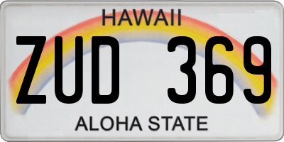 HI license plate ZUD369