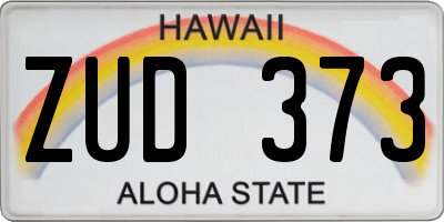 HI license plate ZUD373